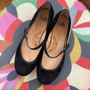 Söfft Black Suede Mary Janes